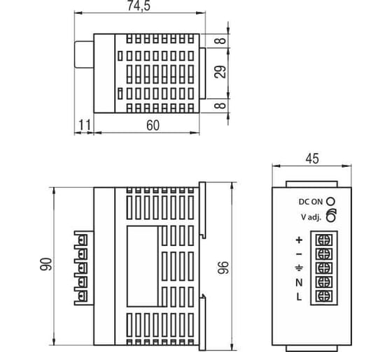 Блок питания KIPPRIBOR Wbp-1024.24p =24В, 24Вт, на din-рейку 93977