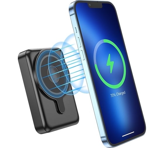 Внешний акб Hoco q11 expressar 10000mah, 1xusb-c, 2а, pd20w, qc3.0, qi15w, led, li-pol (черный) 0L-00057076