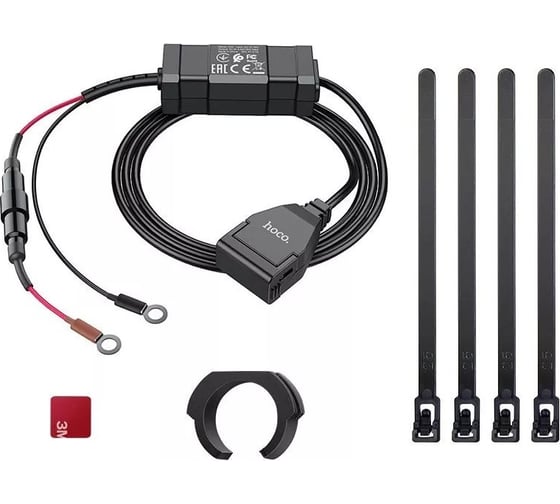 Зарядное устройство для мото z45 1xusb, 2.4а, влагозащита, 1.5м (черный) Hoco 0L-00053132 1