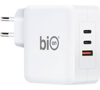 Сетевое зарядное устройство Bion gan, usb-a + 2usb-c, powerdelivery, 100 вт, белый BXP-GAN-PD-A2C-100W