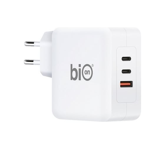 Сетевое зарядное устройство Bion gan, usb-a + 2usb-c, powerdelivery, 100 вт, белый BXP-GAN-PD-A2C-100W