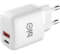 Сетевое зарядное устройство Bion usb-a + usb-c, powerdelivery, 18 вт, белый BXP-ADP-PD-AC-18W