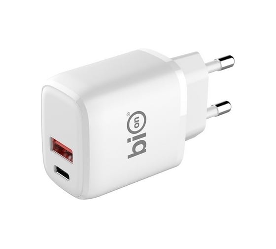 Сетевое зарядное устройство Bion usb-a + usb-c, powerdelivery, 18 вт, белый BXP-ADP-PD-AC-18W