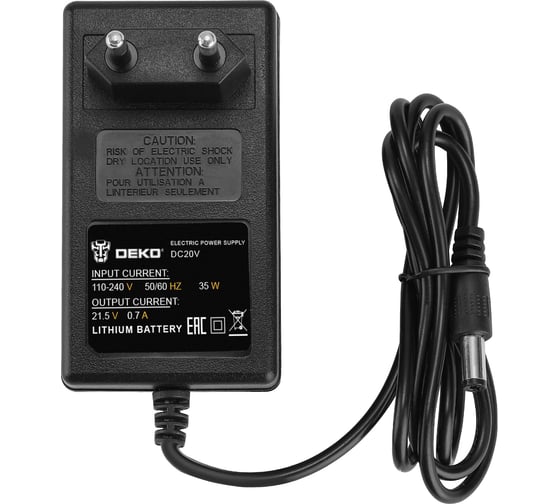 Зарядное устройство DEKO DC20V, 20В, Li-ion 065-1023