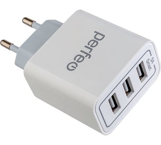 Сетевое зарядное устройство Perfeo с тремя разъемами USB 30015318 1