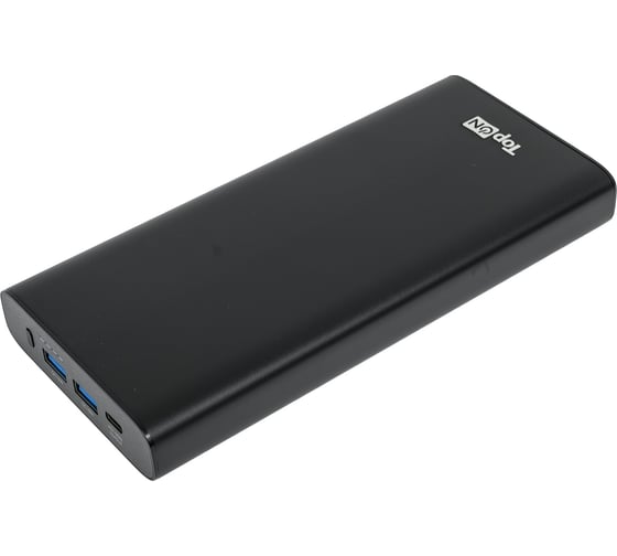 Внешний аккумулятор TopOn 26800mAh (96.48Wh) Type-C PD 100W, 2 USB QC3.0 18W, корпус алюминий черный TOP-T100