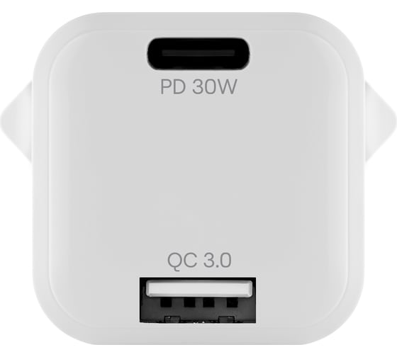 Сетевое зарядное устройство uBear Pulse Dual, GaN, 30 Вт WC13WHPD30QC18-AC