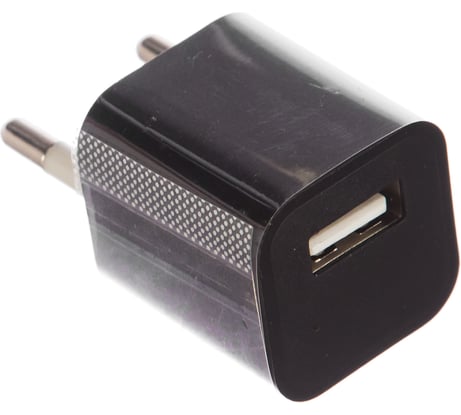 Сетевое зарядное устройство квадрат REXANT USB СЗУ 1000mA черное 18-1910