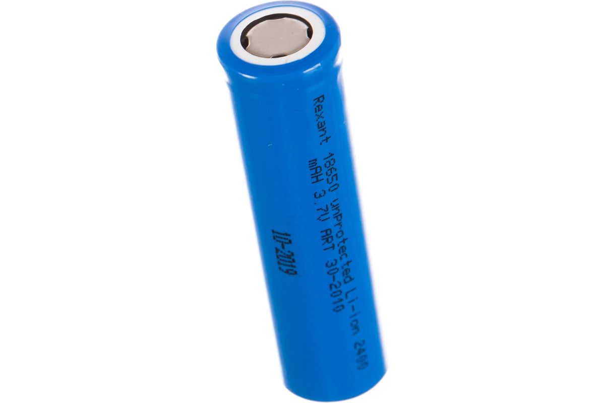 Аккумуляторы Rexant 18650 unprotected Li-ion 2400 mAH 3.7 В 10 шт 30-2010