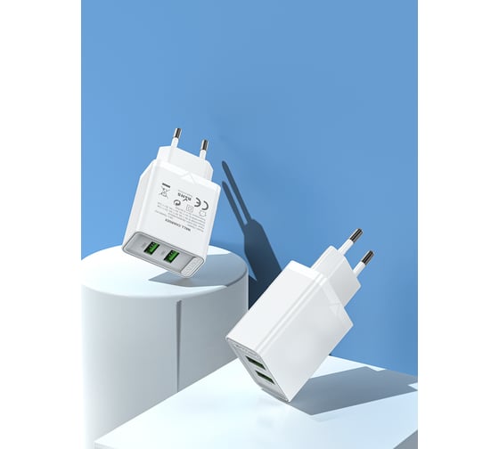 Сетевое зарядное устройство VENTION на 2 порта USB (A+A) QC 3.0 Белый, шт. FBAW0-EU