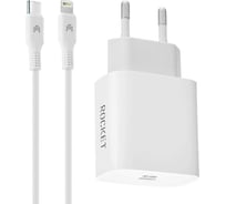Сетевое зарядное устройство ROCKET 20W, USB-C и кабель Type C,Lightning Space Combo RWCC504WH20CL-C