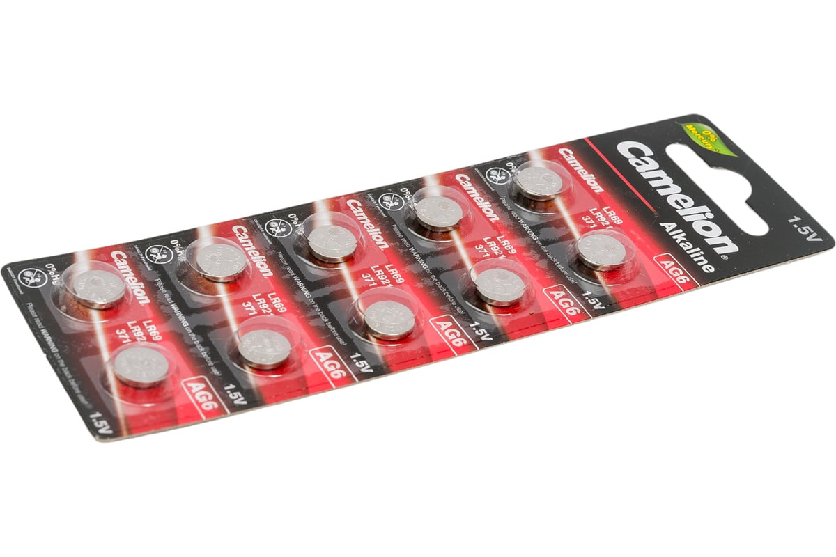 Батарейка для часов Camelion G6 BL-10 Mercury Free AG6-BP10 0%Hg 371A ...