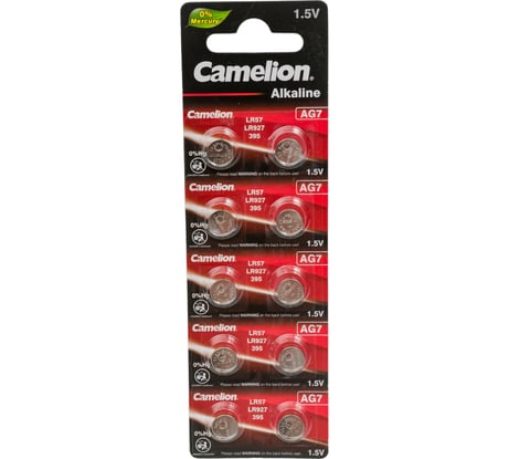 Батарейка для часов Camelion G7 BL-10 Mercury Free AG7-BP10 0%Hg 395A/LR927/195 12815