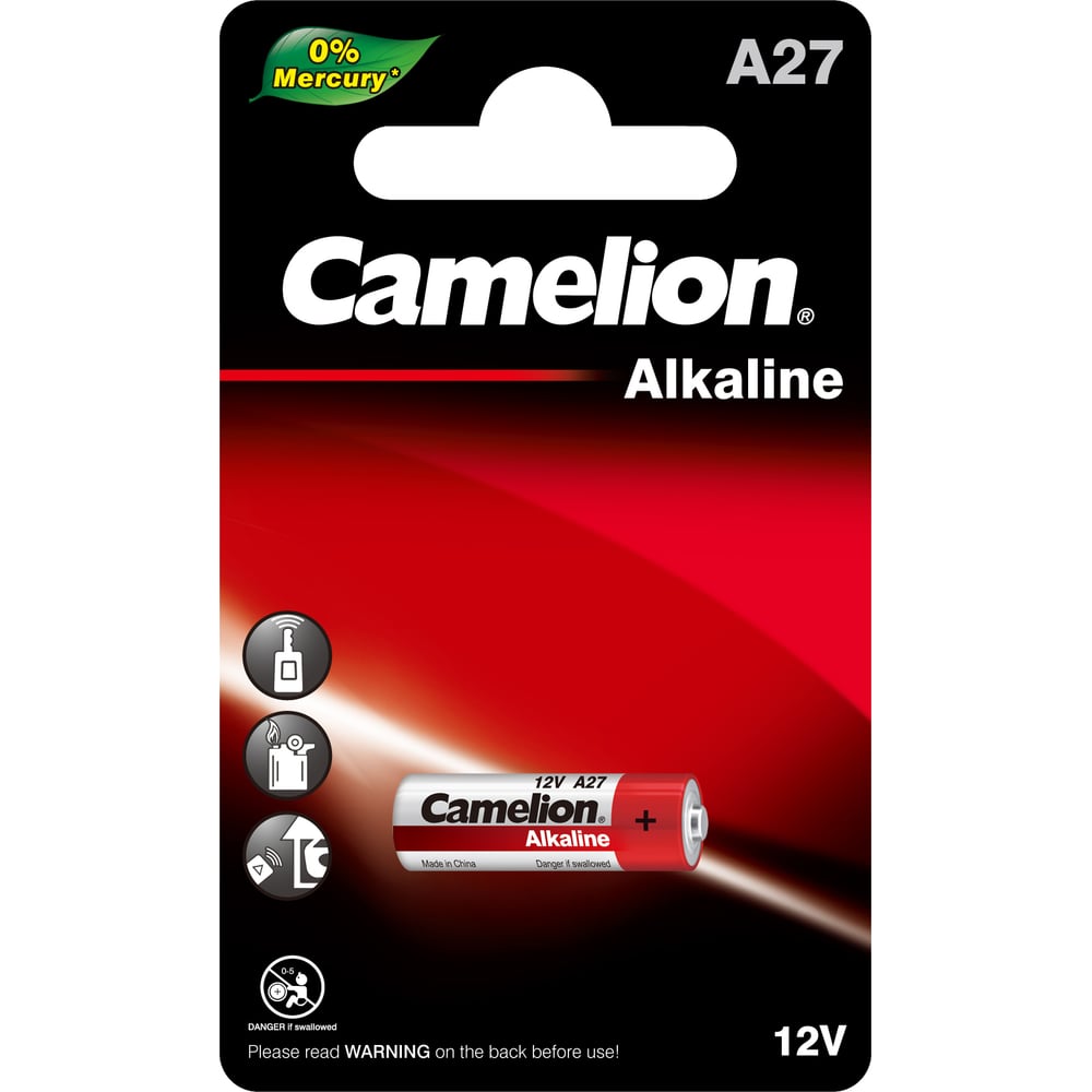 Батарейка Camelion LR27A BL-1 Mercury Free A27-BP1 12В 12829 - выгодная  цена, отзывы, характеристики, фото - купить в Москве и РФ