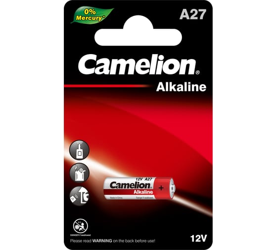 Батарейка Camelion LR27A BL-1 Mercury Free A27-BP1 12В 12829