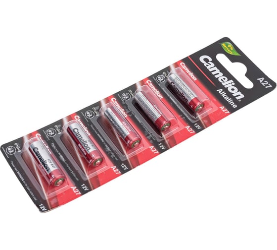 Батарейка Camelion LR27A BL-5 Mercury Free A27-BP5 12В  Блистер 5 шт 12830