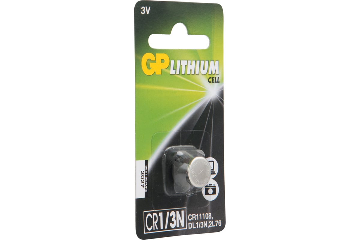 Литиевая дисковая батарейка Lithium CR1/3N в блистере GP CR1/3NARA-7C1 ...