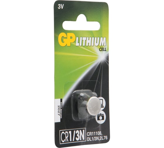 Литиевая дисковая батарейка Lithium CR1/3N в блистере GP CR1/3NARA-7C1 - выгодная цена, отзывы, характеристики, фото - купить в Москве и РФ