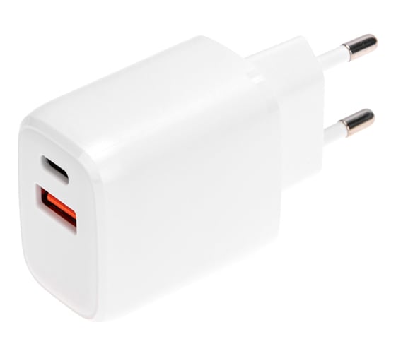 Сетевое зарядное устройство REXANT usb qc (20w) + type c pd (20w), белое 18-2225 1