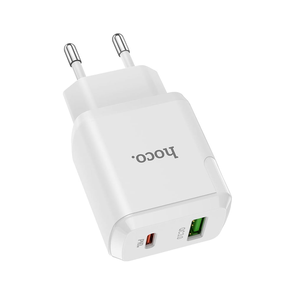 Сетевое зарядное устройство Hoco n5, pd20w+qc3.0, 1хusb-а, 1хtype-c, 3а,  белый 23753-N5W - выгодная цена, отзывы, характеристики, фото - купить в  Москве и РФ