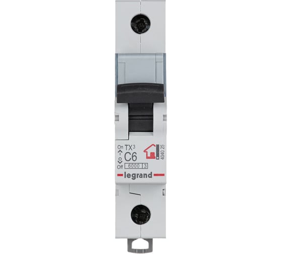 Автоматический выключатель Legrand TX3 C6A 1П 6000 404025