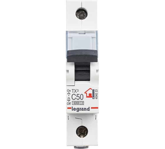 Автоматический выключатель Legrand TX3 C50A 1П 6000 404033