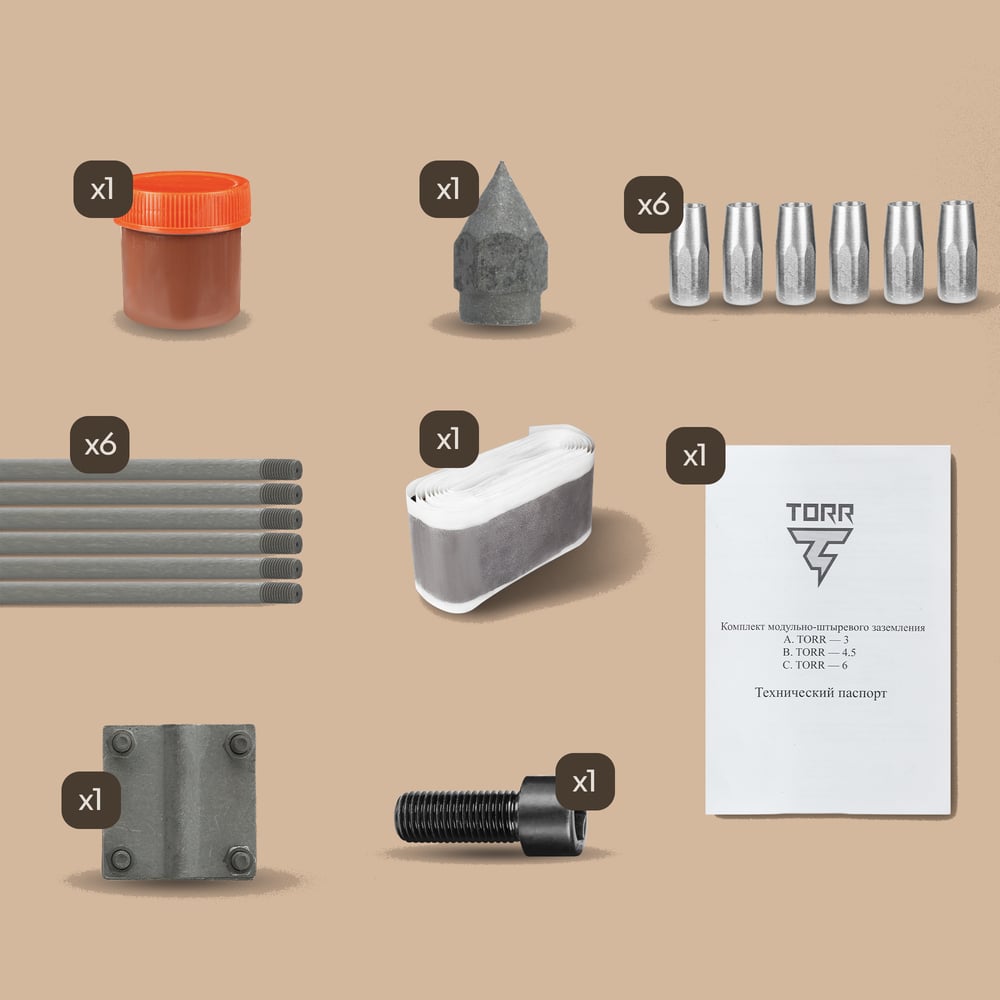 Комплект заземление TORR оцинкованный - 9м 6178639 - выгодная цена ...