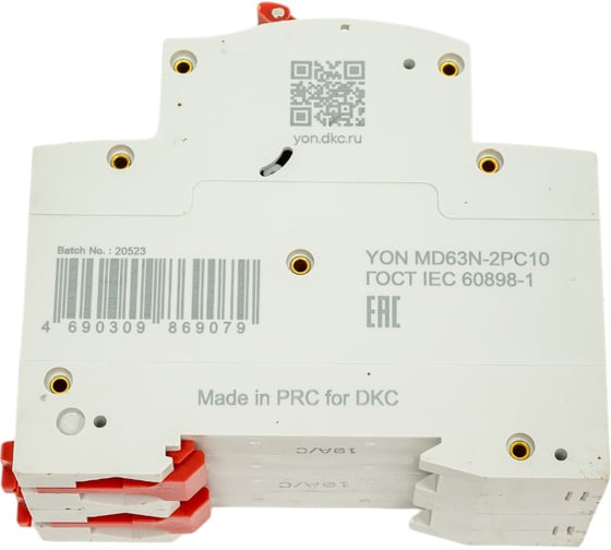 Автоматический модульный выключатель DKC yon md63n 2p 10a c 6ka MD63N-2PC10