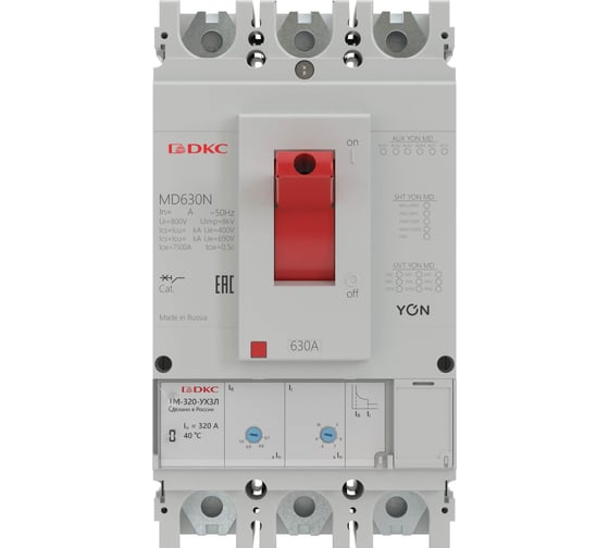 Автоматический выключатель DKC yon 3p 400а 40ka ir 0.4…1xin isd 1.5…10xin MD400N-MR1
