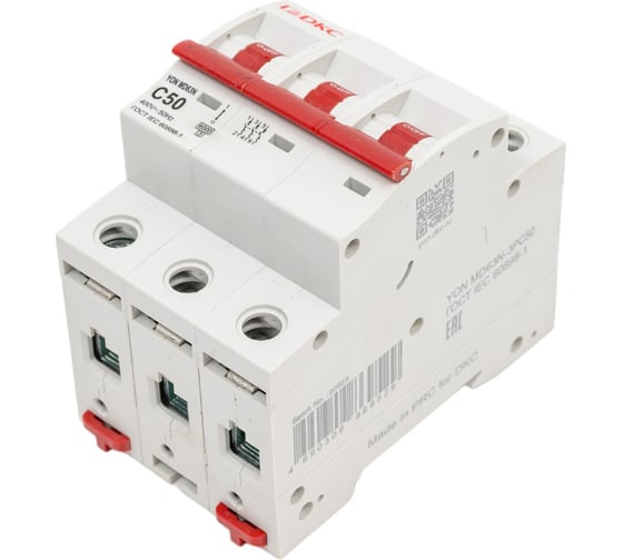 Автоматический модульный выключатель DKC yon md63n 3p 50a c 6ka MD63N-3PC50