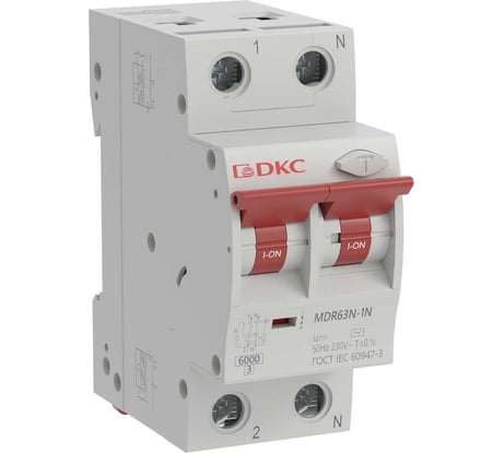 Автоматический выключатель дифференциального тока DKC авдт yon mdr63n 1p+n 50a c 30ma 6ka тип a MDR63N-1N2C50-A