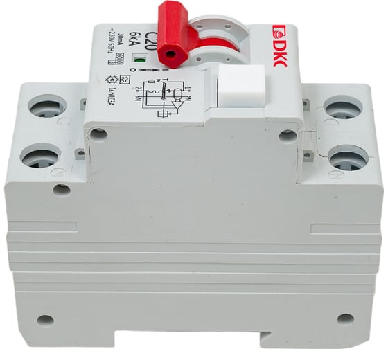 Автоматический выключатель дифференциального тока DKC авдт yon mdr63 1p+n 20a c 30ma 6ka тип a MDR63-22C20-A
