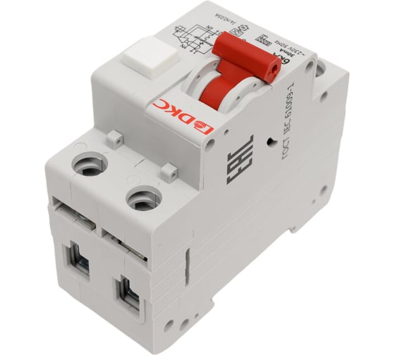 Автоматический выключатель дифференциального тока DKC авдт yon mdr63 1p+n 6a c 30ma 6ka тип a MDR63-22C6-A