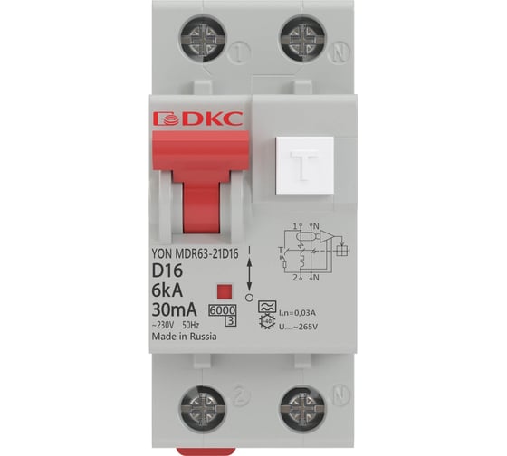 Автоматический выключатель дифференциального тока DKC авдт yon mdr63 1p+n 40a c 30ma 6ka тип a MDR63-22C40-A