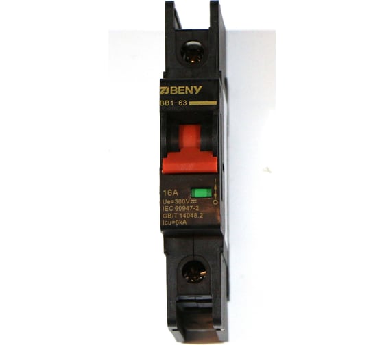 Автоматический выключатель постоянного тока ZJBeny 1P 16А В 300V характеристика В, BB1-63 1P 16 300V