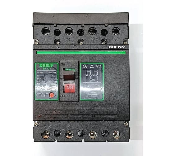Автоматический выключатель постоянного тока ZJBeny 4P 125А 1000V, BD-125 4P 125А 1000V