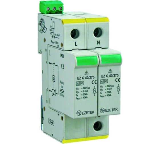 Устройство грозозащиты EZETEK ez c 80/275 2+0 500083
