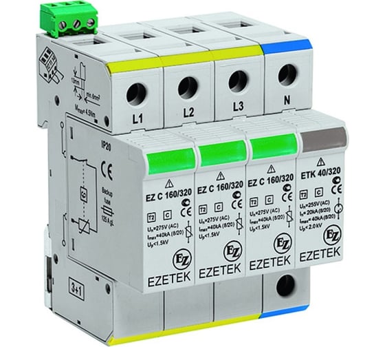 Устройство грозозащиты EZETEK ez c 160/320 3+1 500711