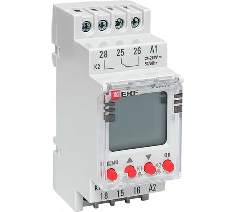 Электронный двухканальный таймер EKF ТЭ-80 24-230В te-80-24-2