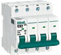 Автоматический выключатель (АВ) DEKraft ВА-103, 4 Р, 32 А, хар-ка C, 6 кА 12324DEK