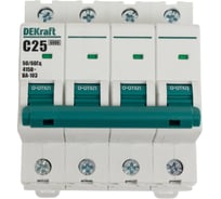 Автоматический выключатель DEKraft 4Р 25А х-ка C ВА-103 6кА 12323DEK