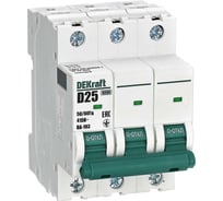 Автоматический выключатель (АВ) DEKraft ВА-103, 3 Р, 25 А, хар-ка D, 6 кА 12371DEK