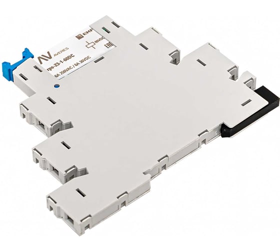 Промежуточное реле EKF с розеткой в сборе РП slim 23/1 6A 230В AC rps-23-1-60-rms230АС