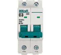 Автоматический выключатель DEKraft 2Р, 3А, характеристика C, 6кА, ВА-103 12282DEK