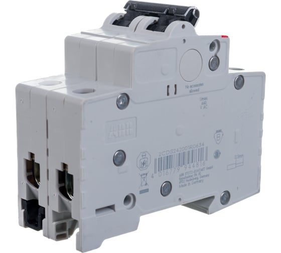 Автоматический выключатель ABB двухполюсный 63А С SH202L 4.5кА 2CDS242001R0634