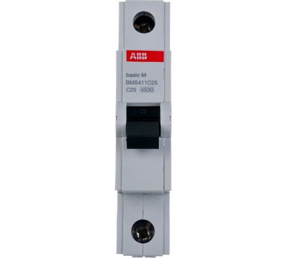 Автоматический выключатель ABB 1P 25A C 4.5кА BMS411C25 2CDS641041R0254