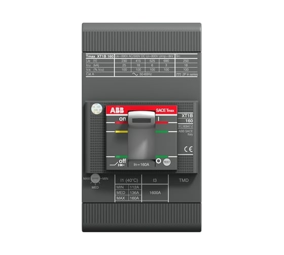 Автоматический выключатель ABB трехполюсный XT1B 160 TMD 100-1000 F F 1SDA066807R1 1