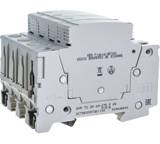 Ограничитель перенапряжения ABB OVR T2 3N 40 275P QS 2CTB803973R1100