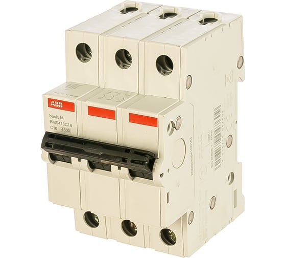 Автоматический выключатель ABB 3P 16A C 4.5кА BMS413C16 2CDS643041R0164