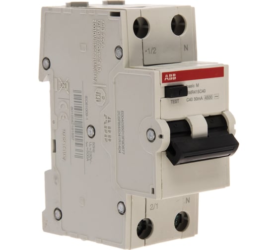 Автоматический выключатель дифференциального тока ABB 1P+N 40А C 4.5kA BMR415C40 2CSR645041R1404
